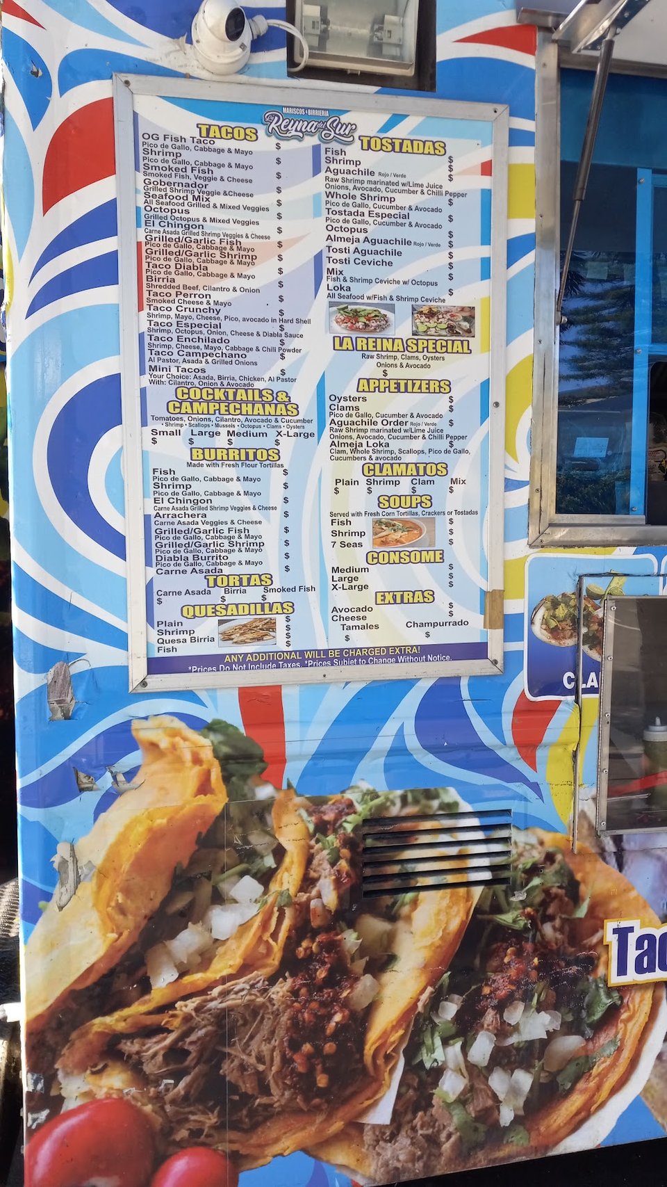 Simple menu layout for lunch and dinner orders.
